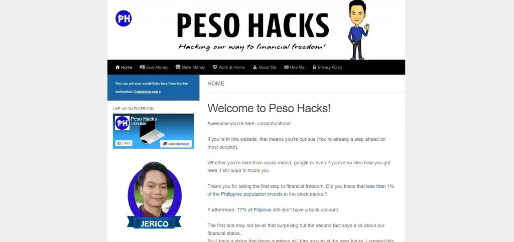 Peso Hacks website home
